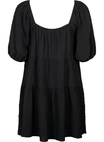 Kort kjole i A-fasong med v-hals , Black, Packshot image number 1
