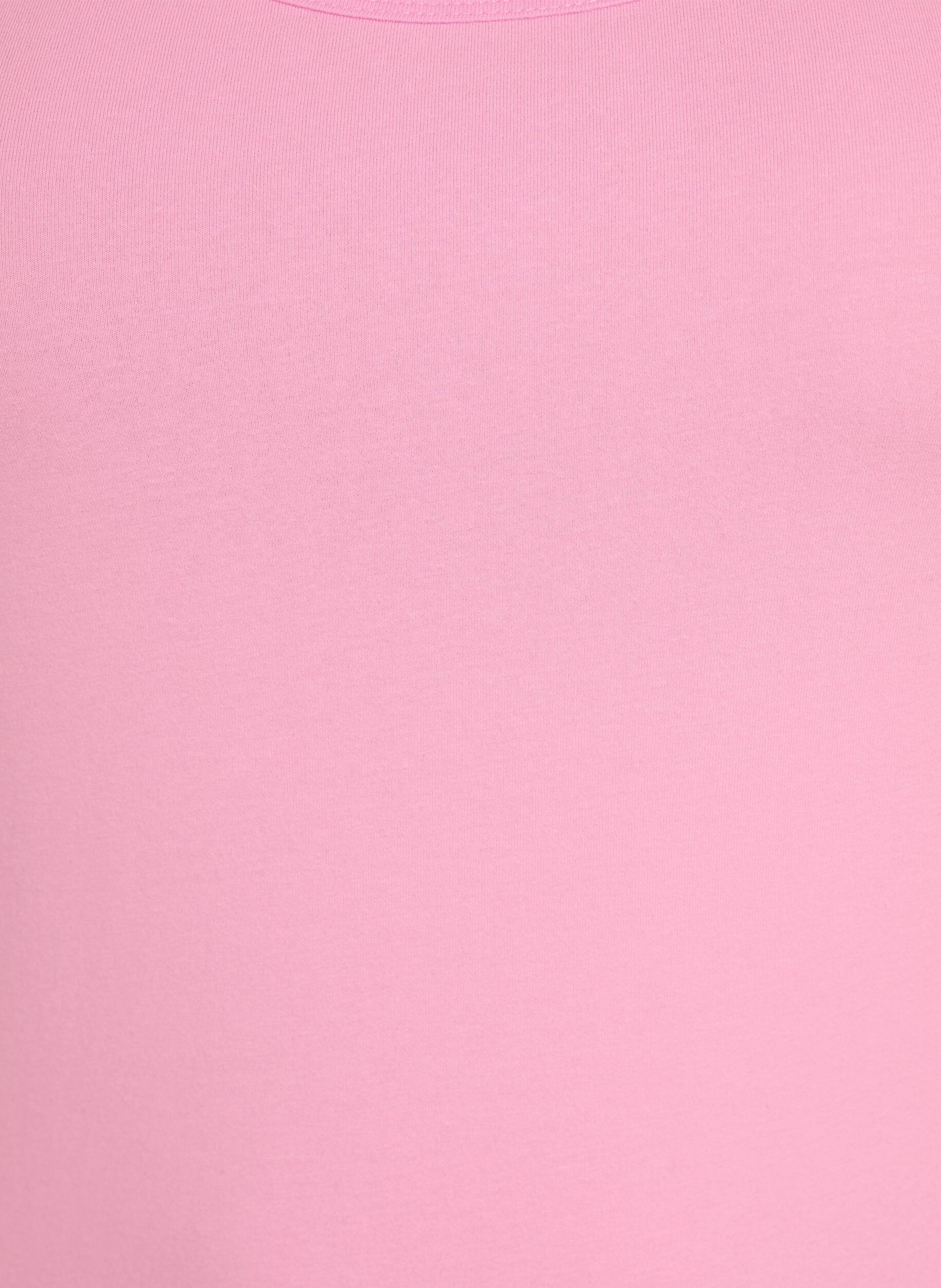 ZizziEnsfarget basic topp i bomull, Rosa, Packshot image number 2