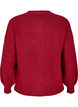 Ribbestrikket cardigan med knapper, R&oslash;d, Packshot image number 1