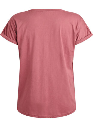 Zizzi Kortermet t-skjorte i en bomullsblanding, Rosa, Packshot image number 1