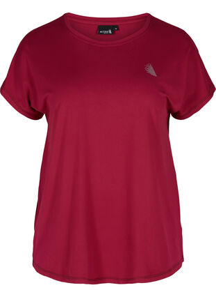 Ensfarget T-skjorte til trening, Beet Red, Packshot image number 0