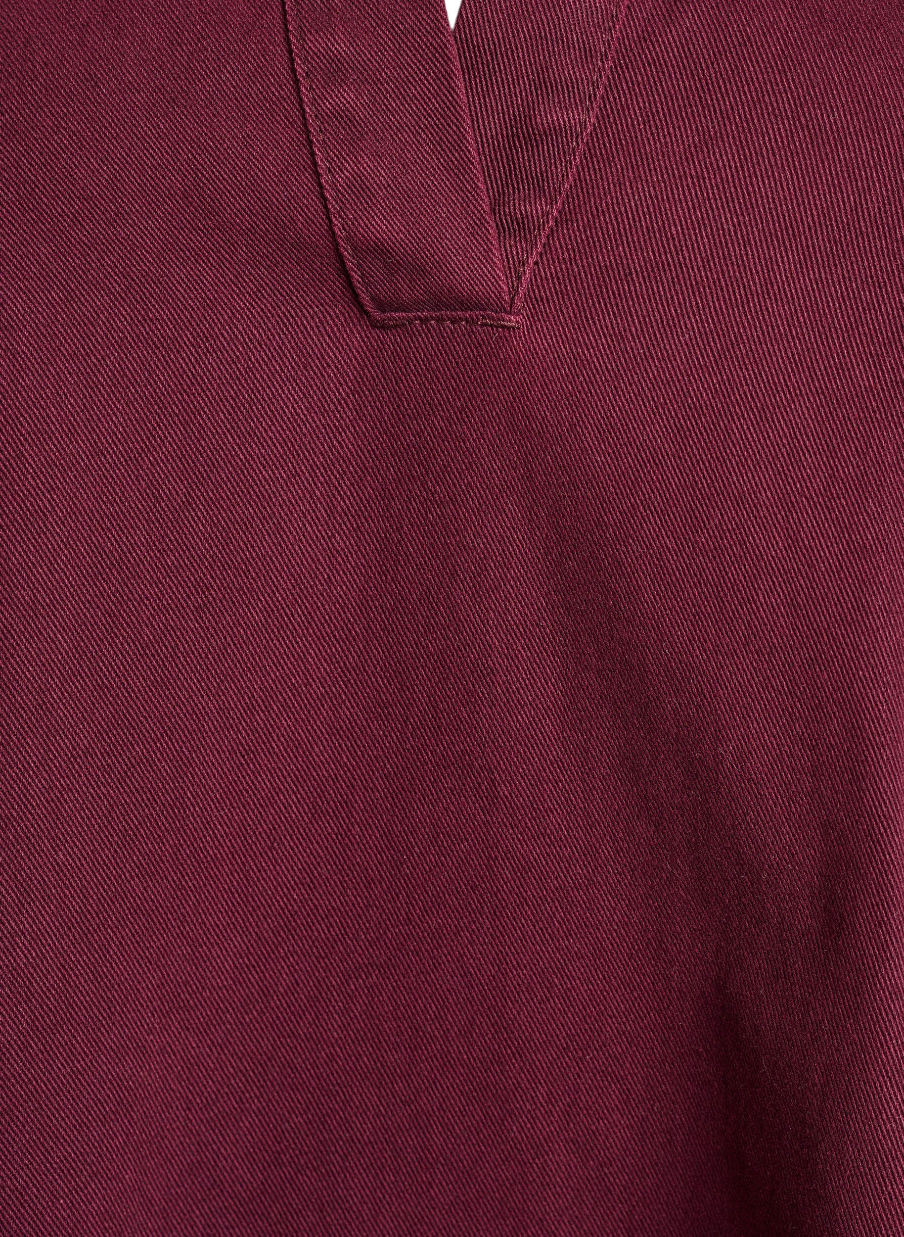 Zizzi Kort denimkjole med krage og V-hals, R&oslash;d, Packshot image number 2