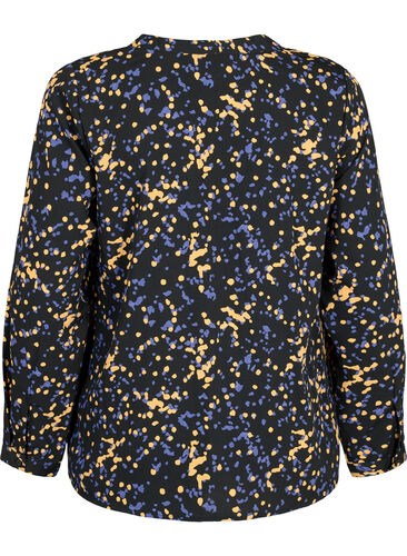 FLASH - bluse med lange ermer og trykk, Black Splash AOP, Packshot image number 1