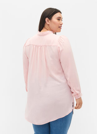 Langermet tunika med volangkrage, Strawberry Cream, Model image number 1