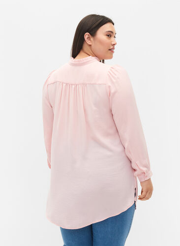 Langermet tunika med volangkrage, Strawberry Cream, Model image number 1