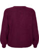 Cardigan med V-hals og ribbestruktur, Lilla, Packshot image number 1