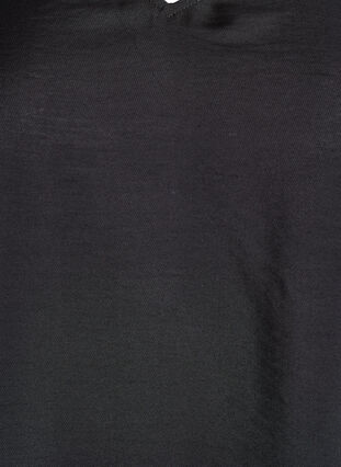 Zizzi Bluse med V-hals og 3/4-ermer, Svart, Packshot image number 2