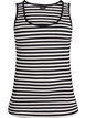 Stripete ribbestrikket singlet, Svart, Packshot image number 0