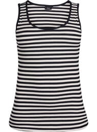 Stripete ribbestrikket singlet, Svart