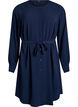 Langermet skjortekjole med knytebelte, Blå, Packshot image number 0