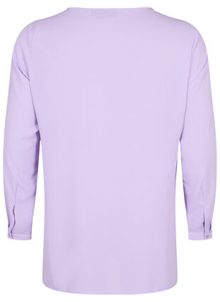 Langermet skjorte med V-hals, Purple Rose, Packshot image number 1