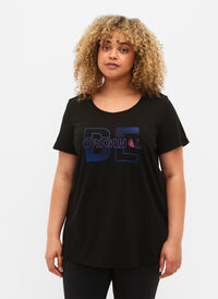 T-skjorte til trening med trykk, Black w. Be Original, Model