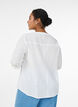 Bluse i bomull med V-hals, Hvit, Model image number 2