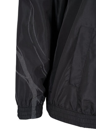 Treningsjakke med glidelås og refleks, Black, Packshot image number 3