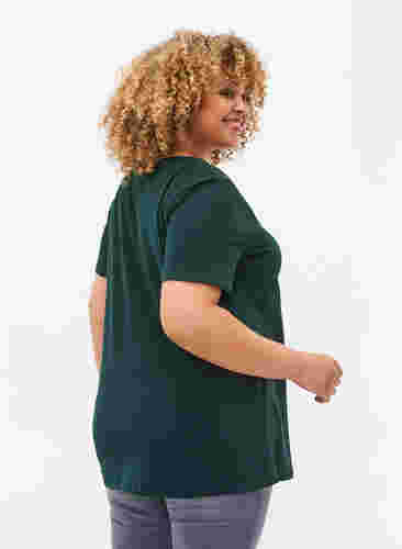 Ensfarget basis T-skjorte i bomull, Scarab, Model image number 1