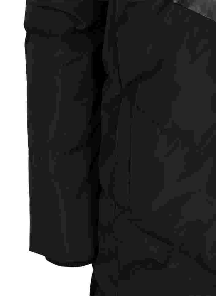 Vinterjakke med avtagbar hette, Black, Packshot image number 3