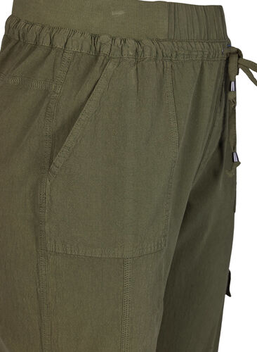 Løse cargobukser i bomull, Ivy Green, Packshot image number 2