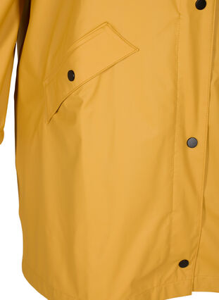 Regnjakke med hette og knappelukking, Spruce Yellow, Packshot image number 3