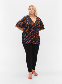 Jeggings i bomullsblanding, Black, Model