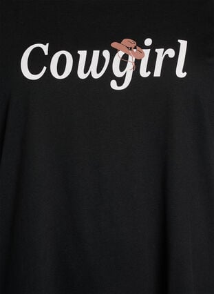 Zizzi FLASH - T-skjorte med trykk, Black Cowgirl, Packshot image number 2