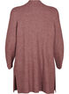 FLASH - Ribbestrikket cardigan med splitter, Rose Brown Melange, Packshot image number 1