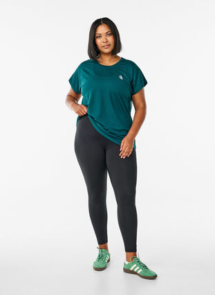 Zizzi Ensfarget t-skjorte til trening, Grønn, Model image number 1
