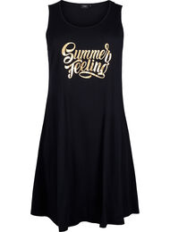 Ermeløs kjole i bomull med A-form, Black W. Summer