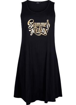 Ermeløs kjole i bomull med A-form, Black W. Summer, Packshot image number 0