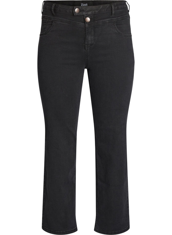 Regular fit Gemma jeans med h&oslash;y midje, Svart, Packshot image number 0