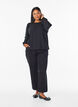 Bluse med s&oslash;lvglitter, Svart, Model image number 1