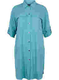 Lang skjortejakke med knappelukking, Brittany Blue