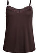 Ribbet jerseytopp med blondedetaljer, Brun, Packshot image number 0