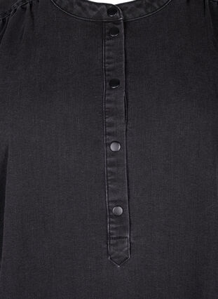 Zizzi A-formet dongerikjole med korte ermer, Grey Denim, Packshot image number 2