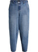 Jeans med h&oslash;y midje og barrel-formet snitt, Bl&aring;, Packshot image number 0