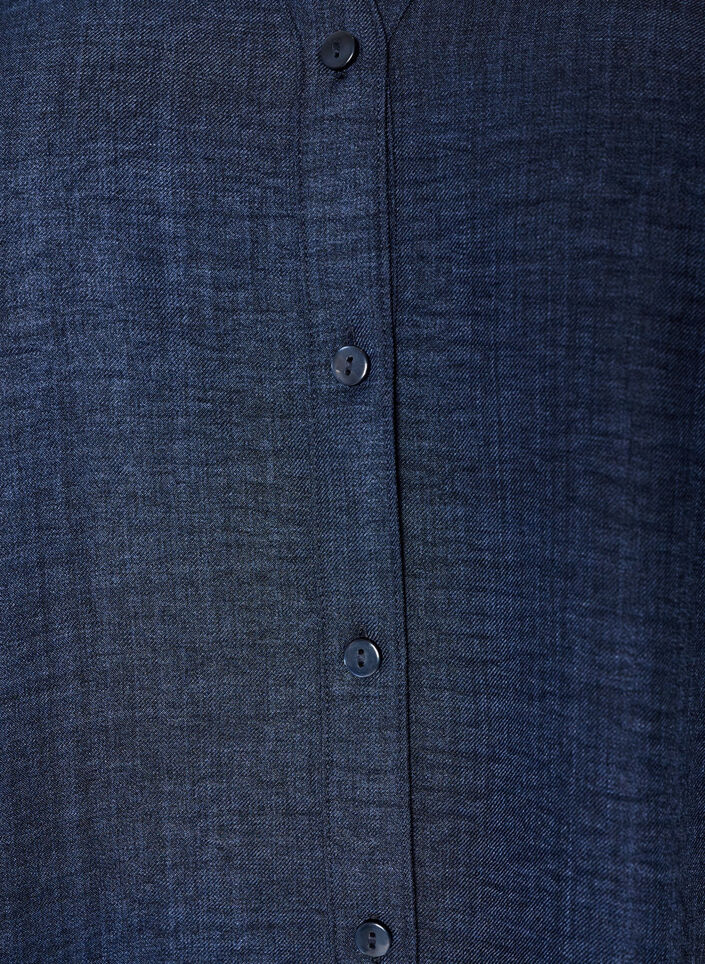 Loose fit skjorte med V-hals, Bl&aring;, Packshot image number 2