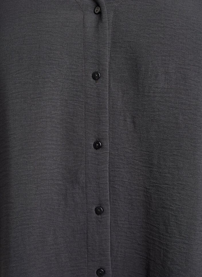Skjortebluse med v-hals og 3/4 ermer, Gr&aring;, Packshot image number 2