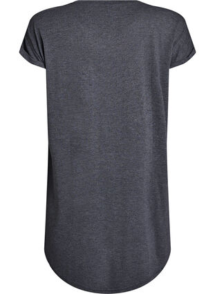 Zizzi Kortermet nattkjole med teksttrykk, Svart, Packshot image number 1