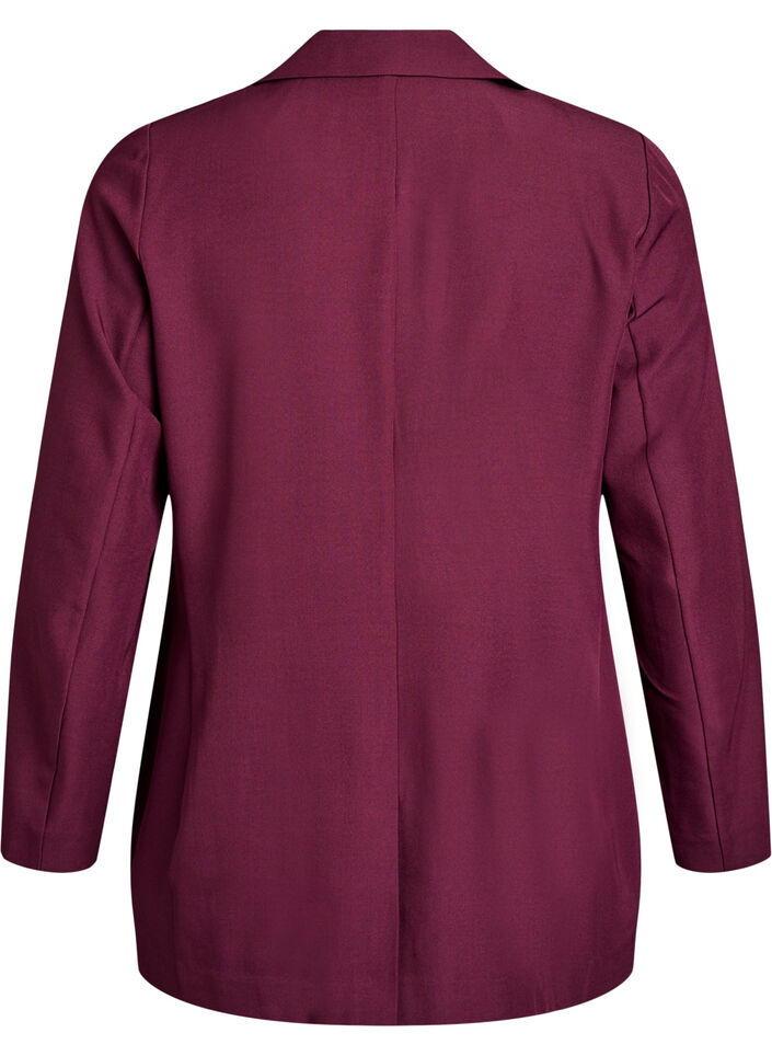 Blazer med lommer og splitter, M&oslash;rk Bordeaux, Packshot image number 1
