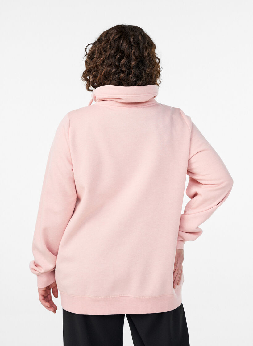 Genser med h&oslash;y hals og lommer, Rosa, Model image number 2