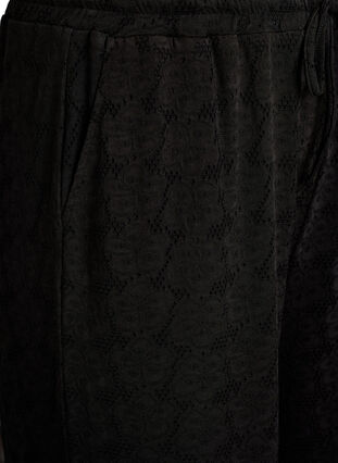 Zizzi FLASH - Bukser med tekstur og høy midje, Svart, Packshot image number 2