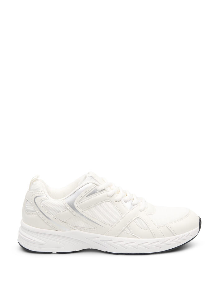 Wide fit - Sporty sneakers, White, Packshot