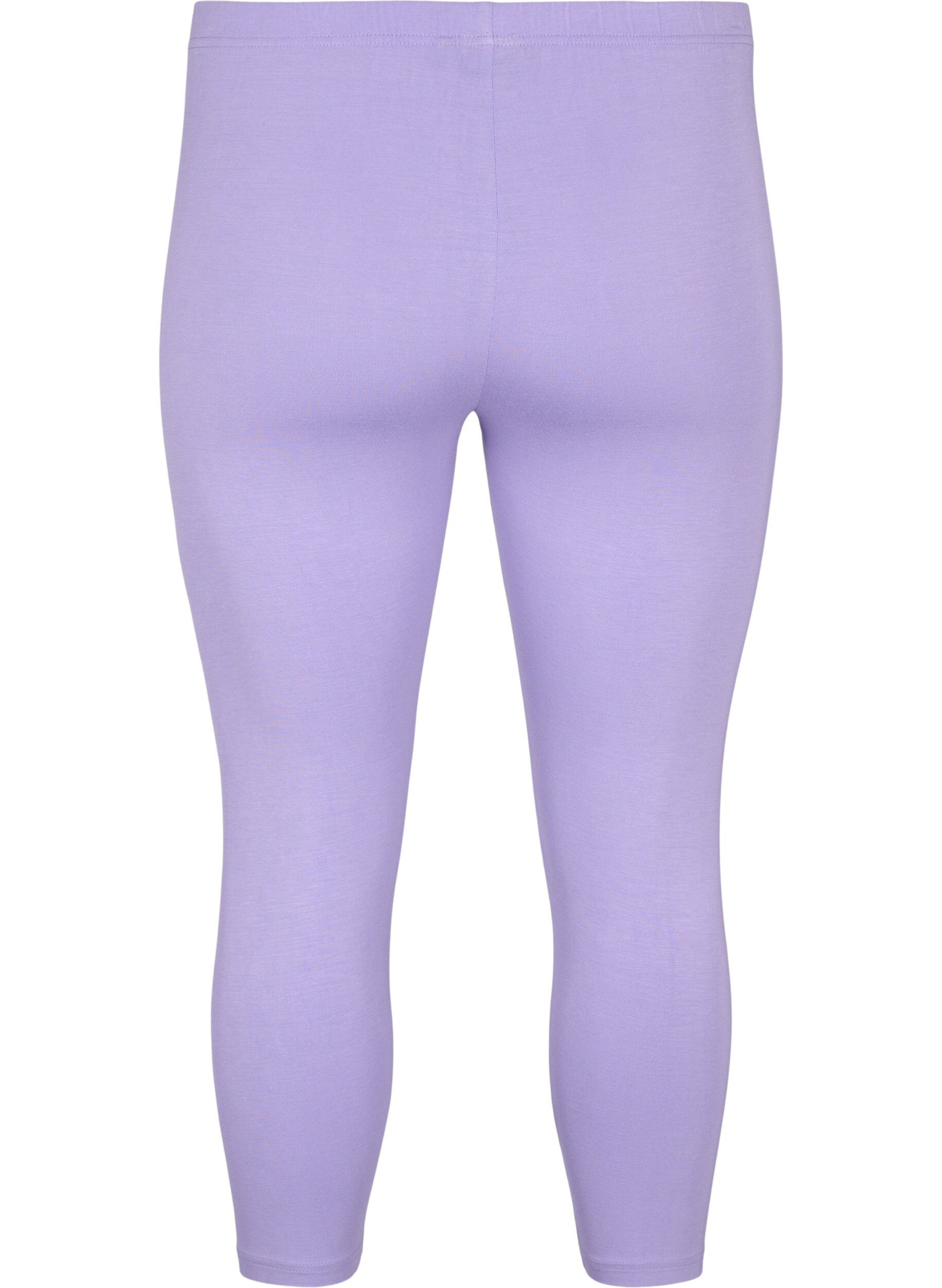 Zizzi Basic 3/4-length viskosetights, Lilla, Packshot image number 1
