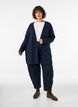 Lang cardigan med lommer, Bl&aring;, Model image number 1