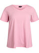 Ensfarget basis t-skjorte i bomull, Rosa, Packshot image number 0