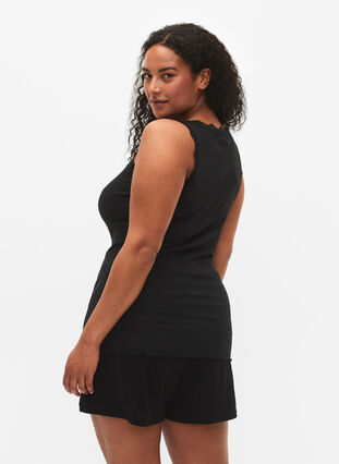 Topp med blondekant, Black, Model image number 1