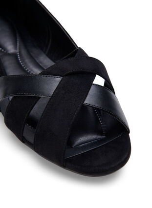 Zizzi Ballerinasko med spiss tå og bred passform, Black, Packshot image number 3