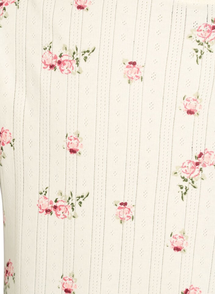 Pyjamatopp i &oslash;kologisk bomull med cap-ermer, Vanilje, Packshot