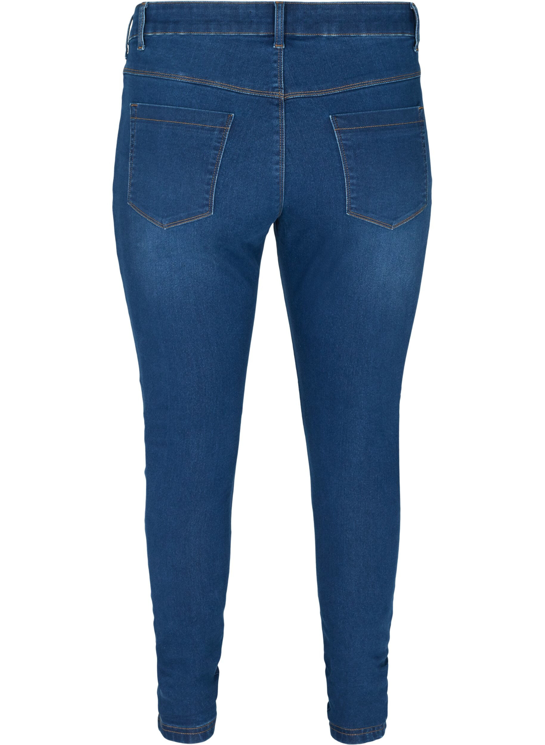 Zizzi Jeggings i bomullsmiks, Blue denim, Packshot image number 1