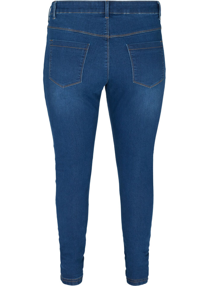 Jeggings i bomullsmiks, Blue denim, Packshot image number 1