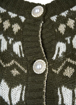 Mønstret strikkecardigan med ull, Forest Night Comb, Packshot image number 2